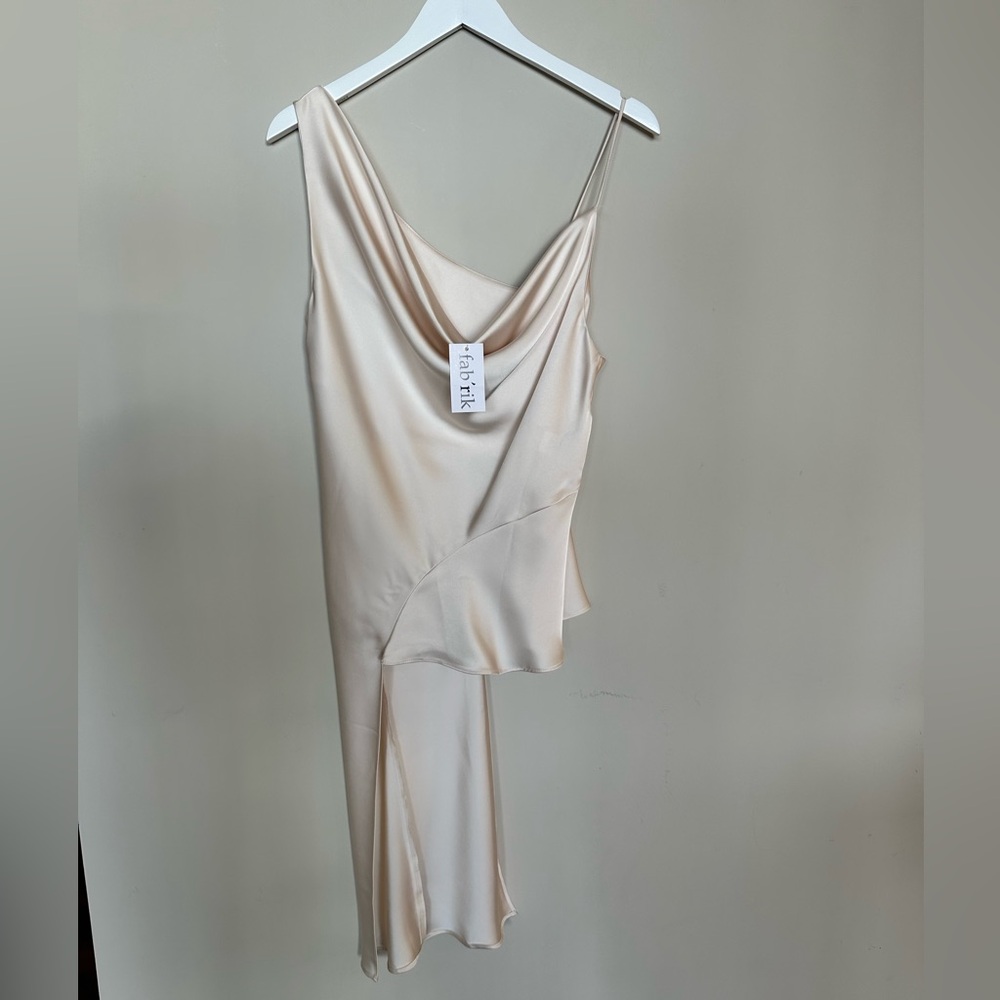 NWT Fabrik Cream Satin Top